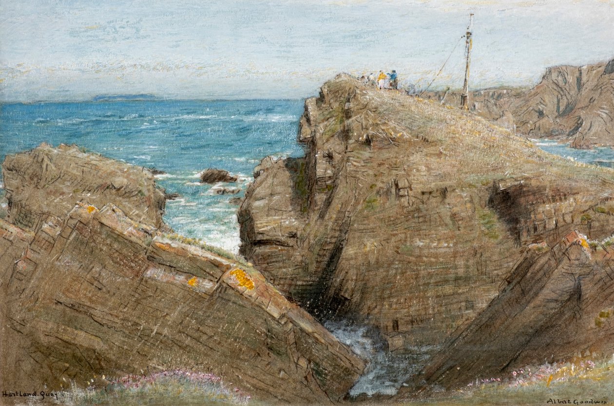 Cais de Hartland (aguarela) de Albert Goodwin