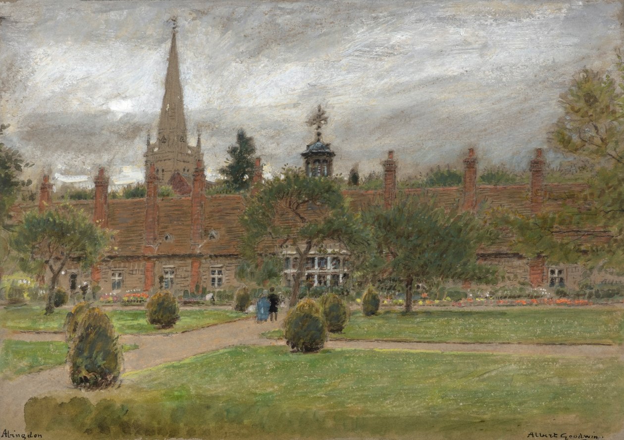 Long Alley Almshouses, Abingdon (aguarela) de Albert Goodwin