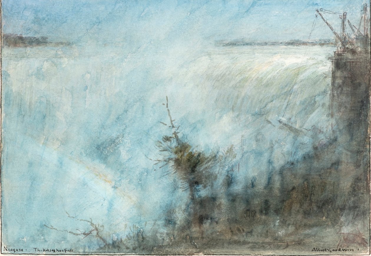 Niagara. A queda da ferradura (aguarela) de Albert Goodwin