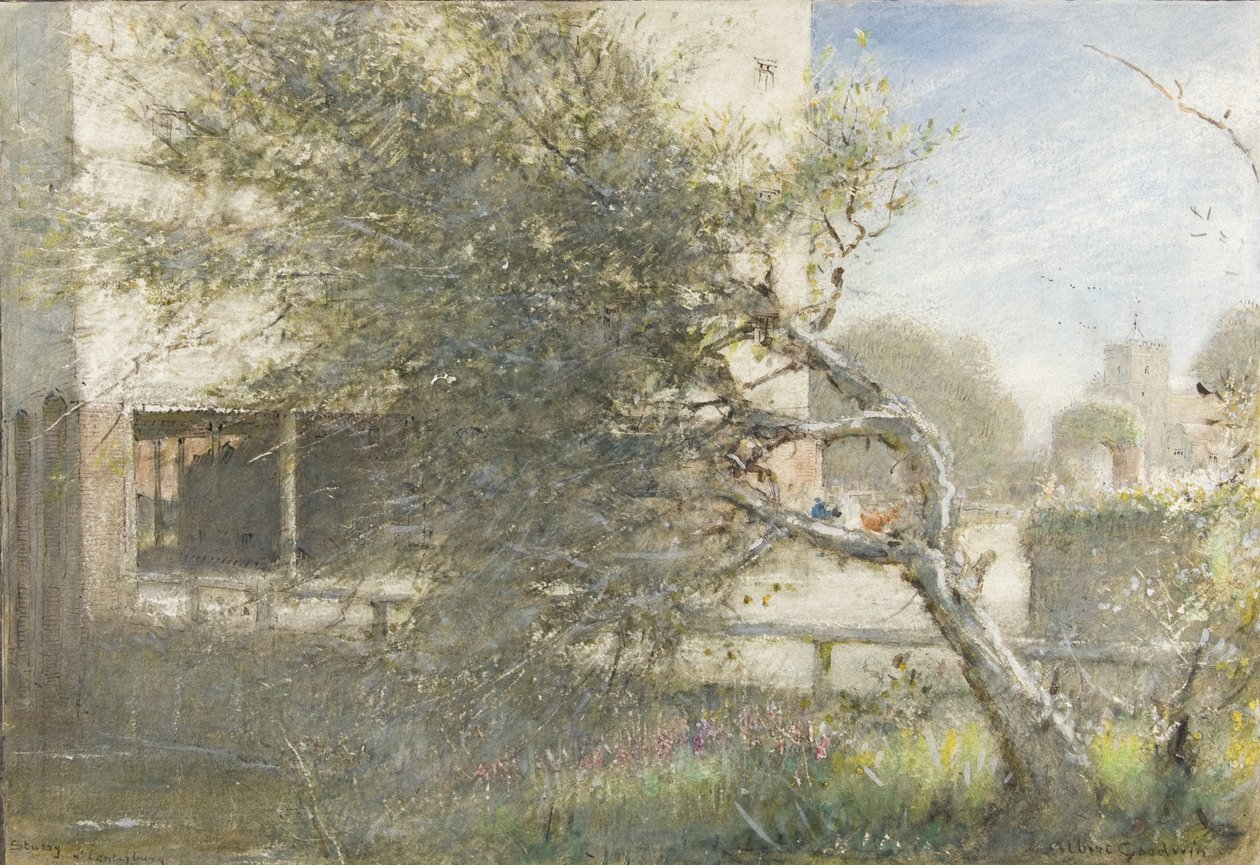 Sturry Nr Canterbury, c.1860-c.1932 (aquarela e cor do corpo no papel) de Albert Goodwin