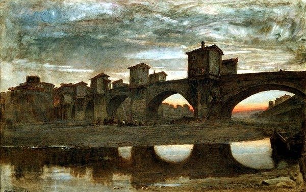 A Ponte alla Grecia, antes da Demolição, Florença de Albert Goodwin