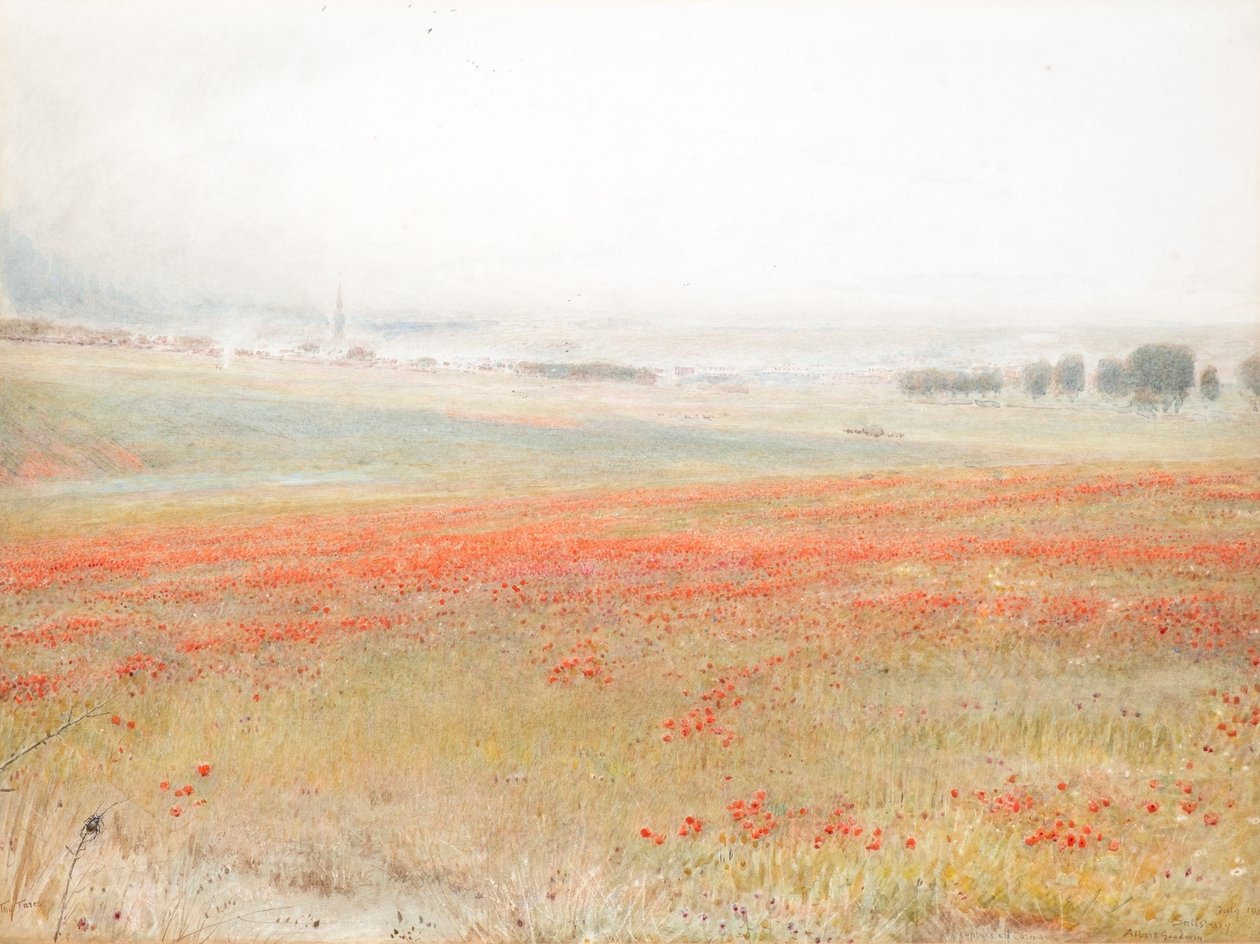 O joio. Papoilas no milho. Salisbury de Albert Goodwin