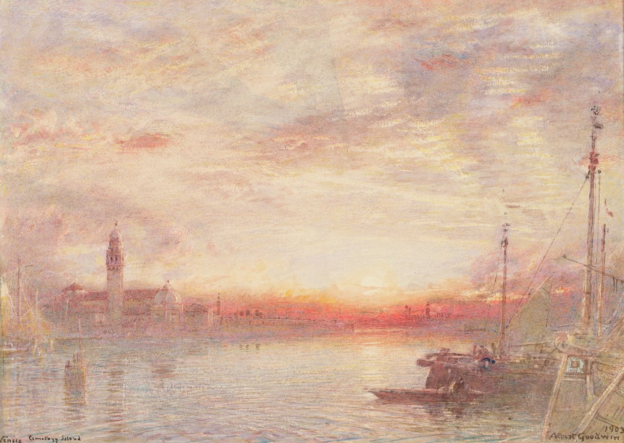 Veneza, Ilha do Cemitério (San Michele) de Albert Goodwin