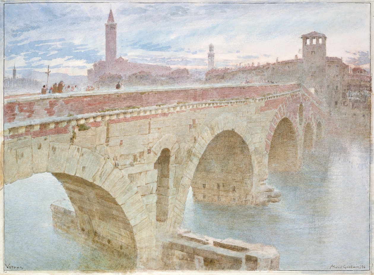 Verona, 1896 (wc no papel) de Albert Goodwin