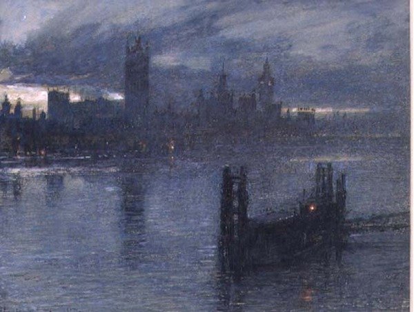 Westminster de Lambeth Bridge de Albert Goodwin