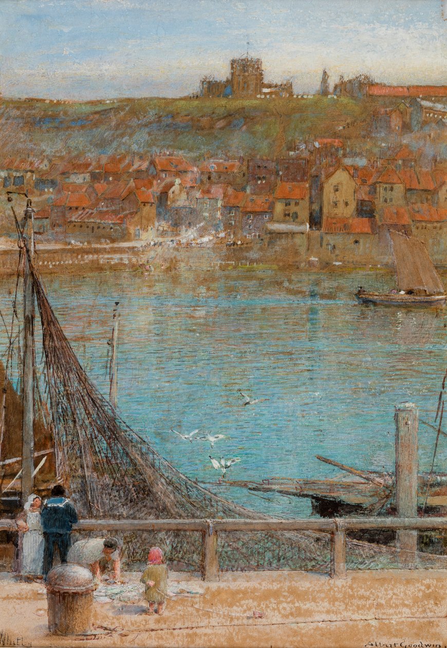 Whitby, sem data (aguarela, guache sobre papel) de Albert Goodwin