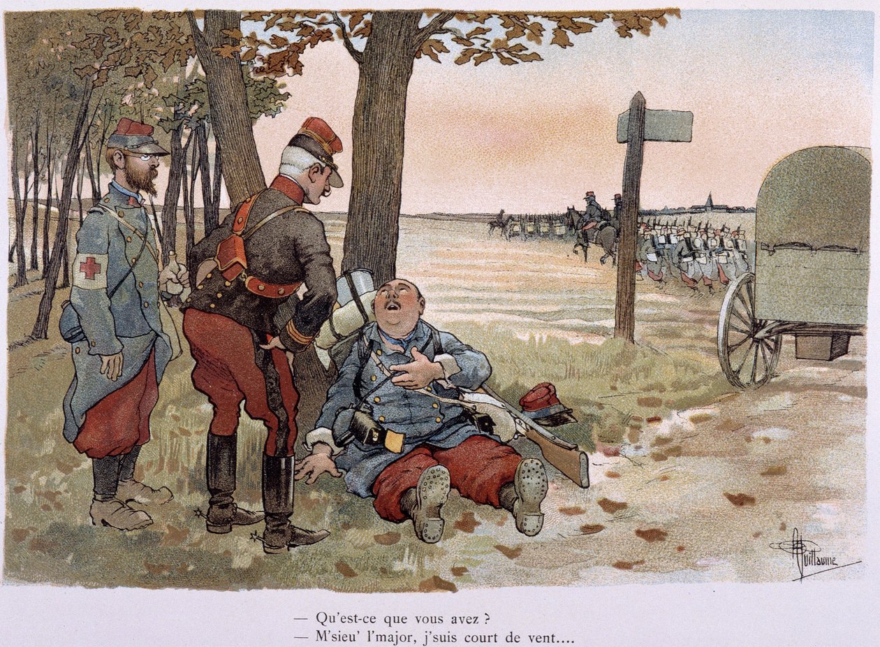 Au 30entieme quilômetro - em "Album militaire" de Albert Guillaume (1873-1942), ca. 1900 de Albert Guillaume