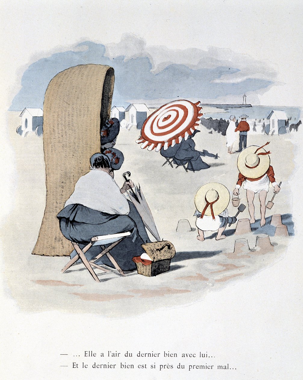 Cena de praia em "Etoile de mer". A. Guillaume. Editions Simonis Empis, Paris de Albert Guillaume