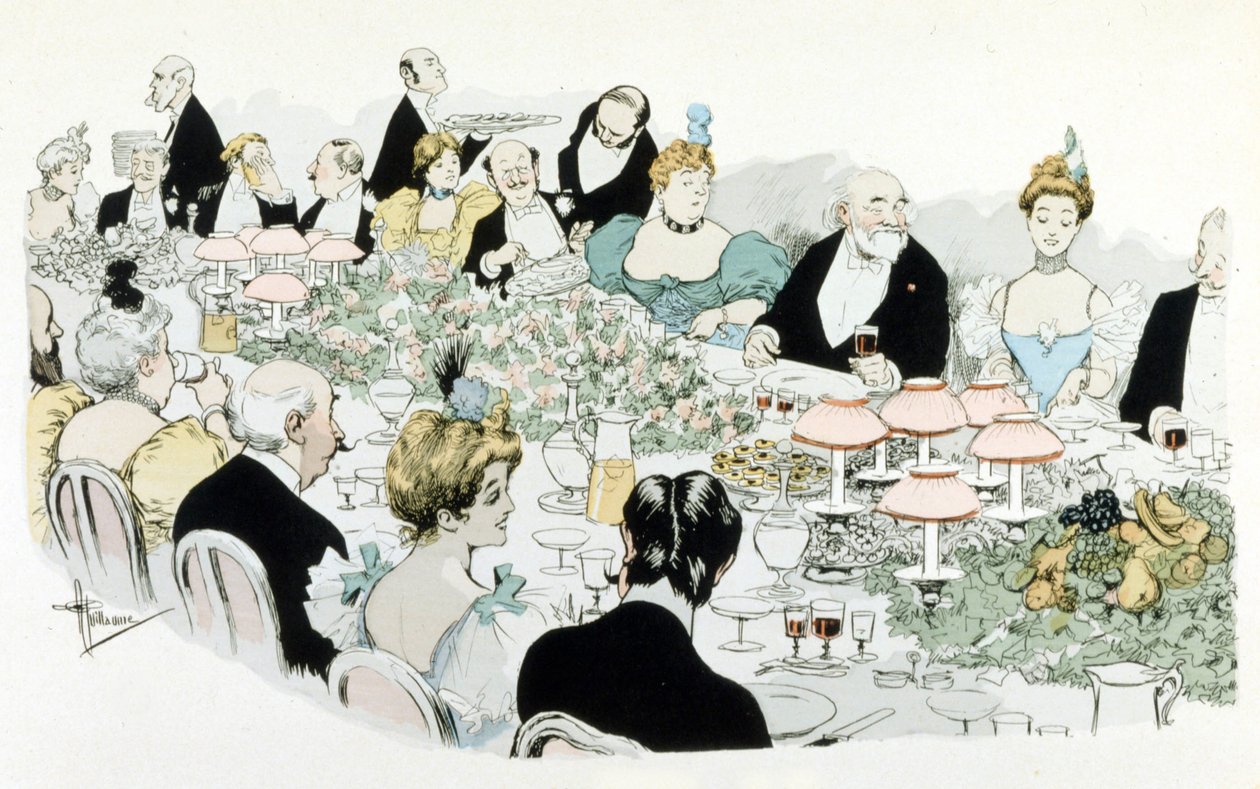 Jantar de A. Guillaume em 1908 (desenho) de Albert Guillaume
