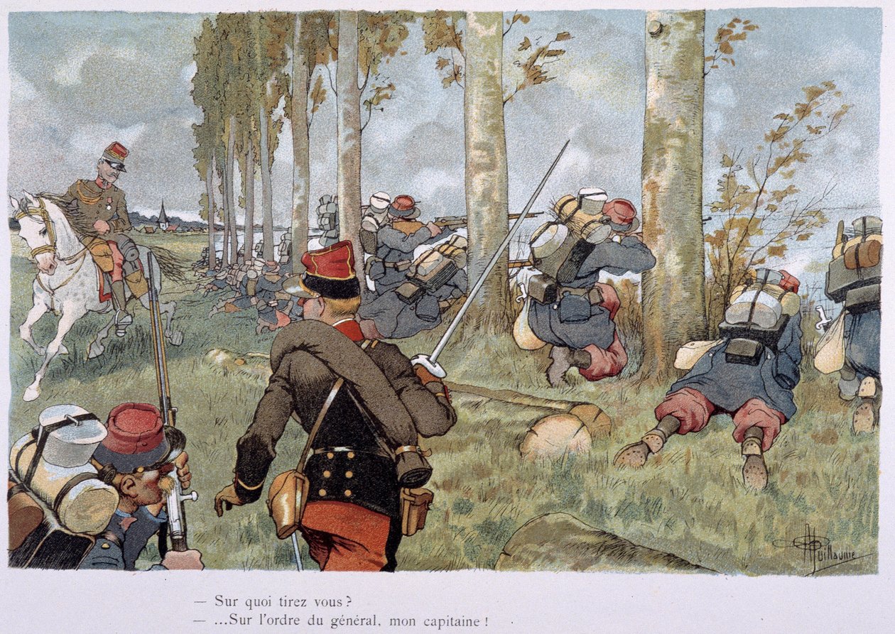 Durante a ação - no "Álbum Militar" de Albert Guillaume (1873-1942), por volta de 1900 de Albert Guillaume