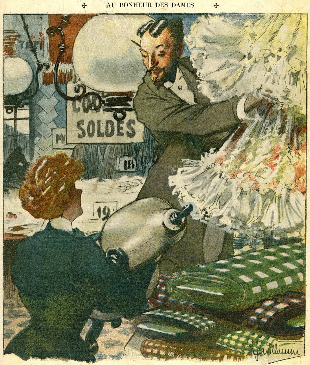 Ilustração para a revista "Le Rire" 15 de dezembro de 1906 (gravura) de Albert Guillaume