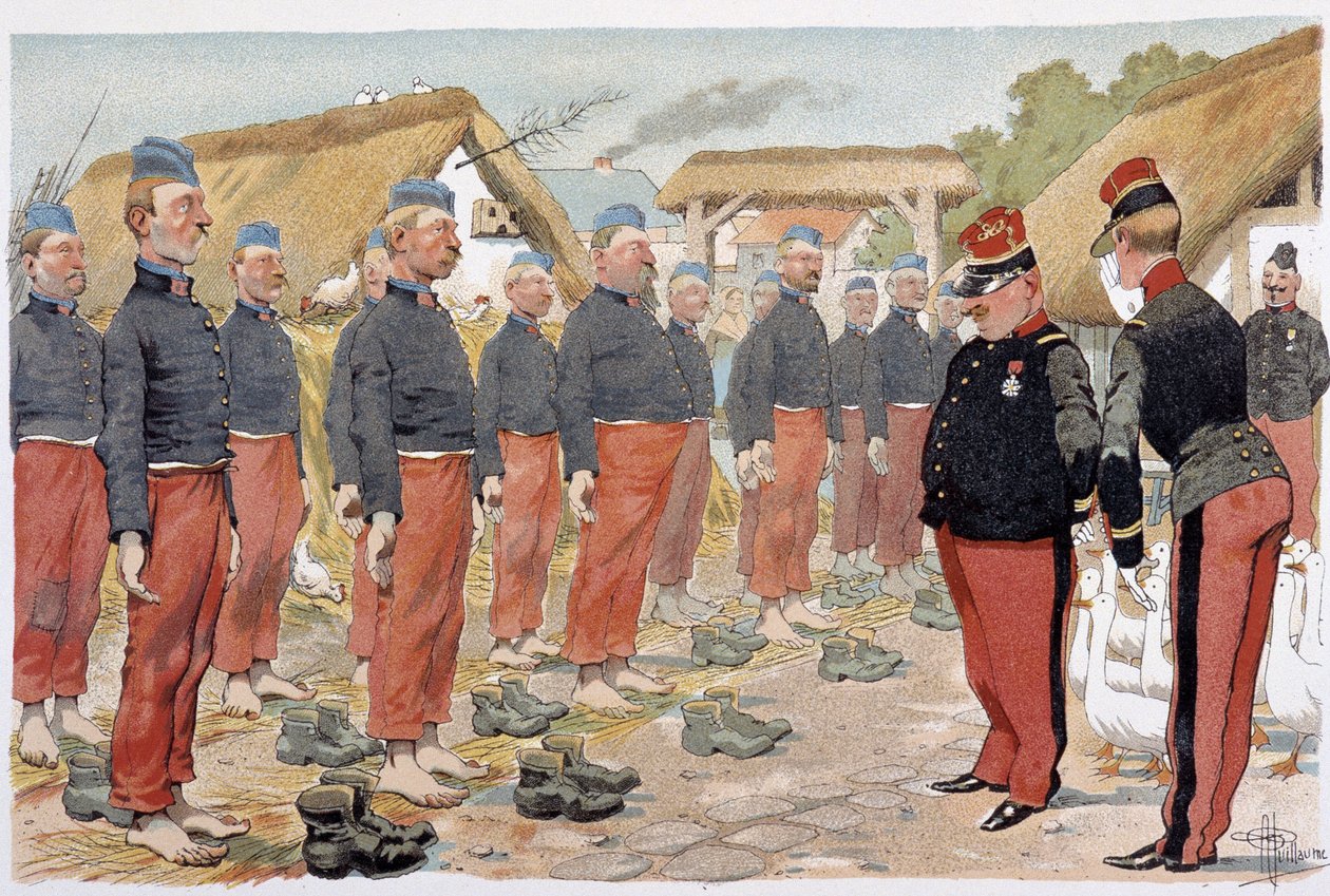 La Revue des pieds - em "Album militaire" de Albert Guillaume (1873-1942), ca. 1900 de Albert Guillaume