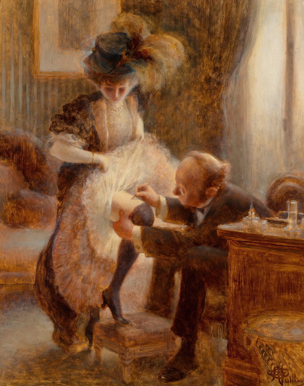 Levantando sua anágua. de Albert Guillaume