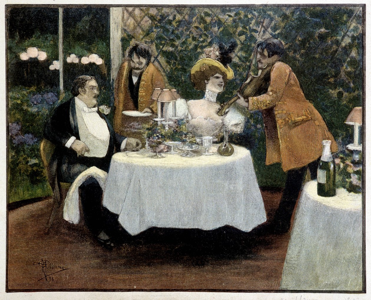 Restaurante, desenho de Guillaume de Albert Guillaume