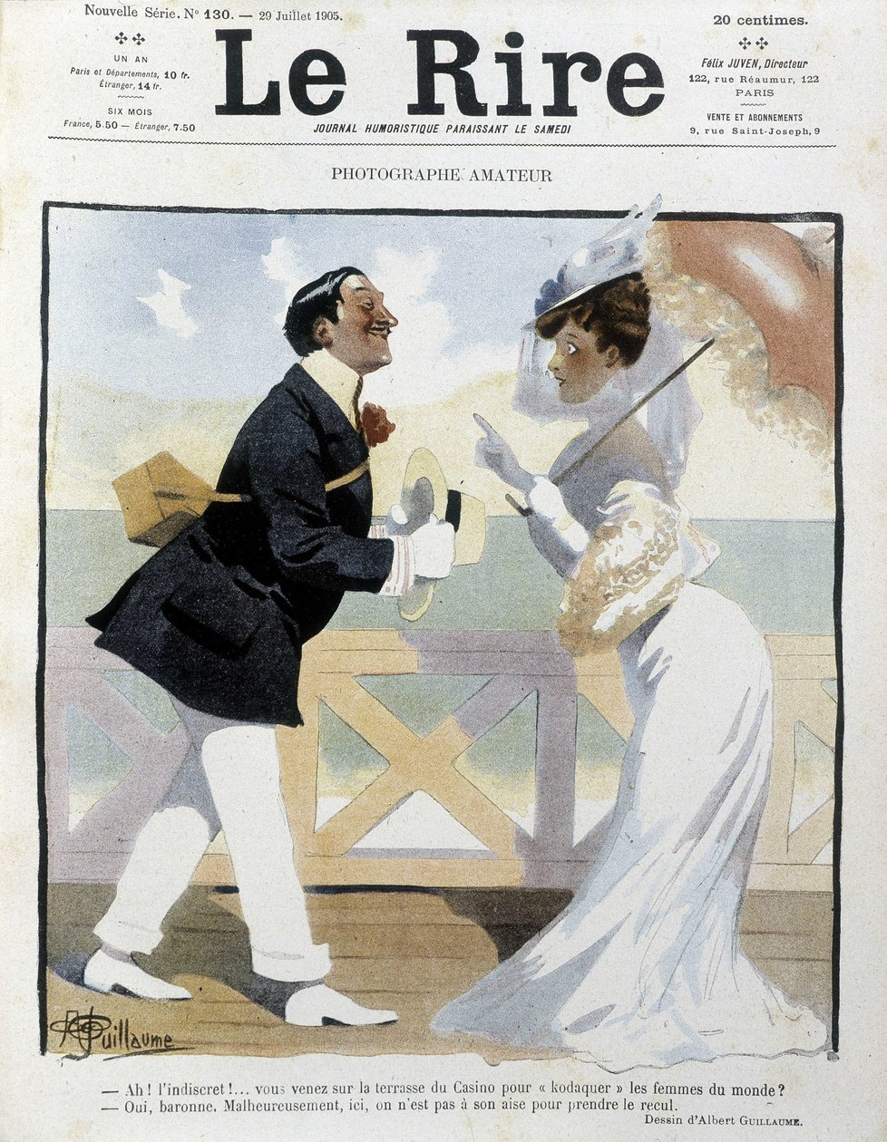 O fotógrafo amador - desenho de Albert Guillaume (1873-1942) em "The Rire de Albert Guillaume