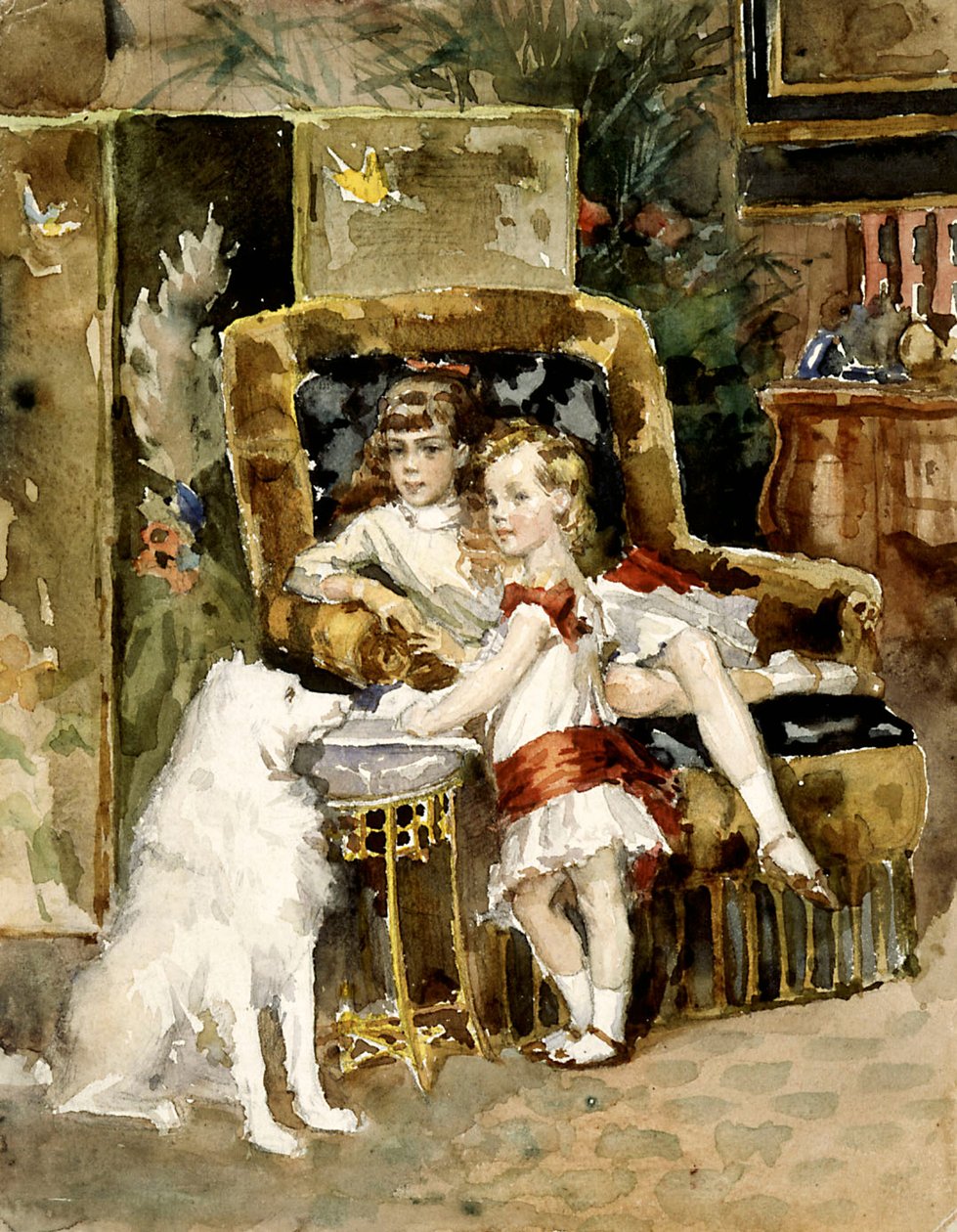 Grão-Duque Michael Alexandrovich da Rússia 1878-1918 e Grã-Duquesa...1875-1960. de Albert Gustaf Aristides Edelfelt