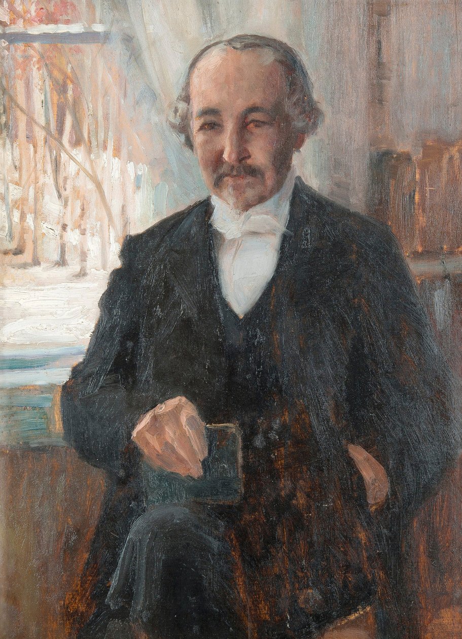 Retrato do poeta Zachris (Sacharias) Topelius (óleo sobre papelão) de Albert Gustaf Aristides Edelfelt