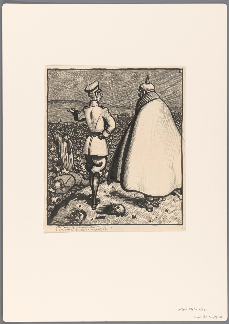 Design para um cartoon político sobre a Primeira Guerra Mundial de Albert Hahn (I)