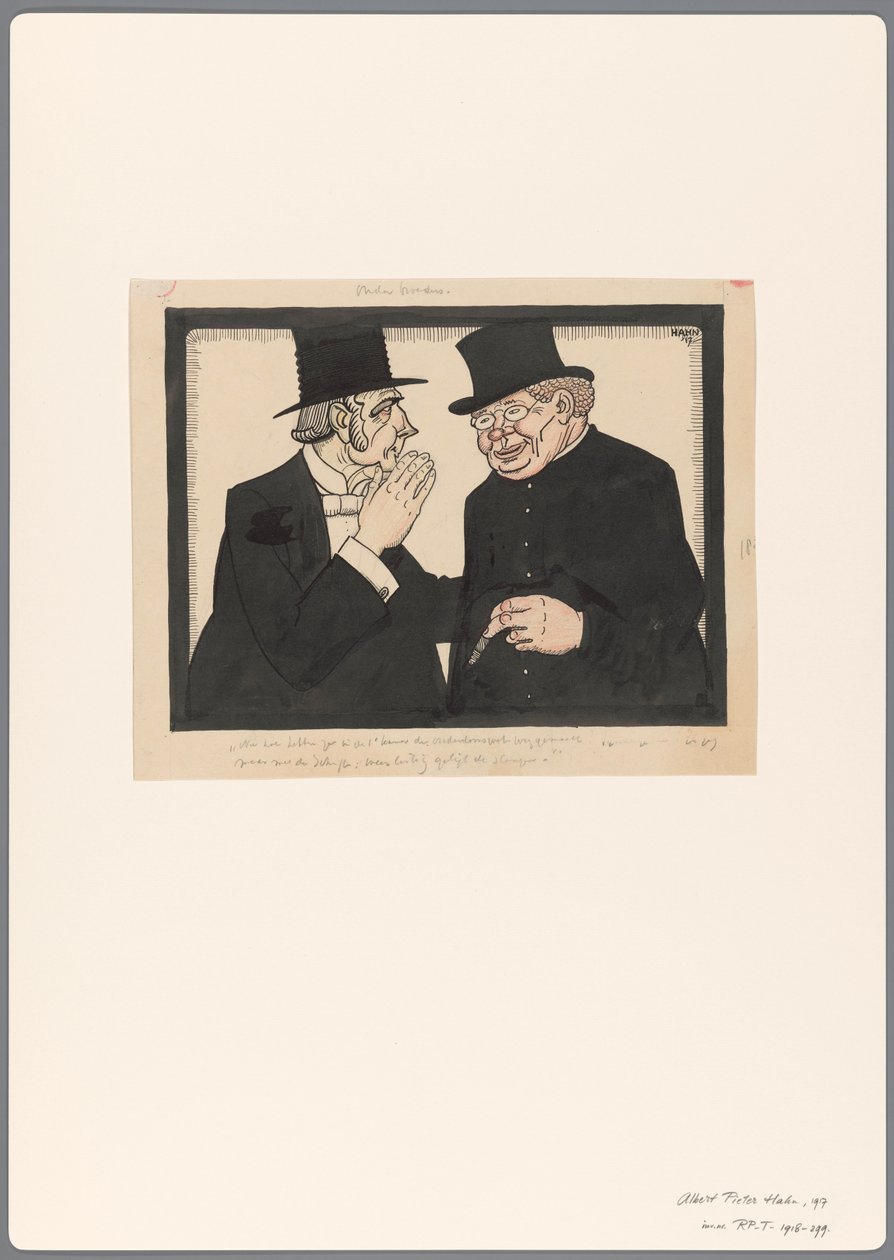 Design para um cartoon político sobre o Old Age Act: Onder Brothers de Albert Hahn (I)