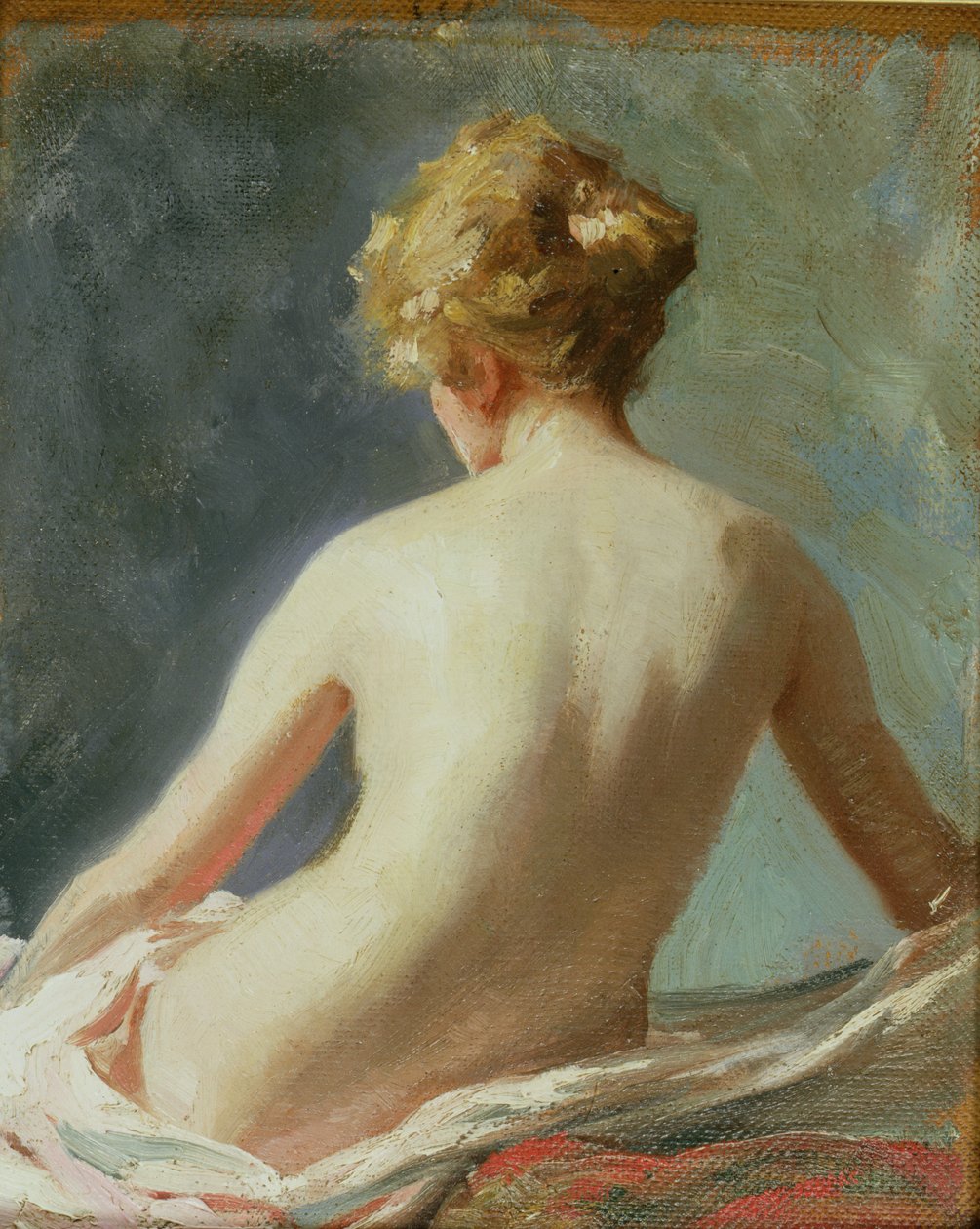 Nu feminino (óleo a bordo) de Albert Henry Collings