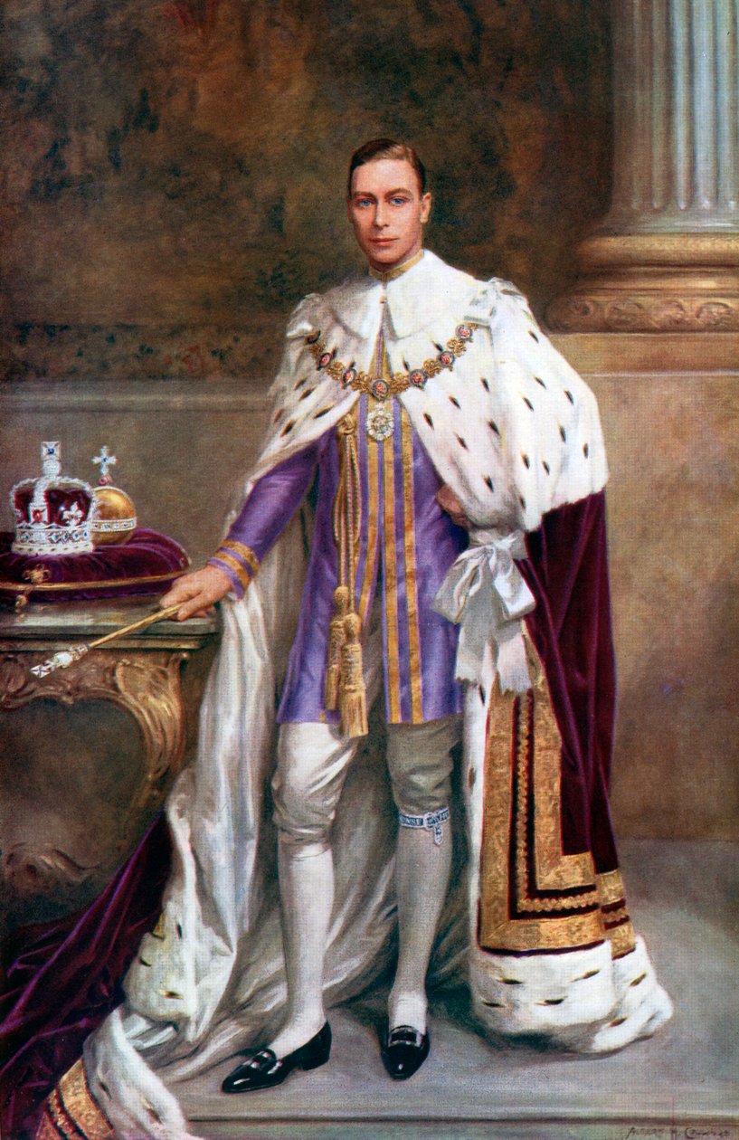 Rei George VI em vestes de coroação, 1937. de Albert Henry Collings