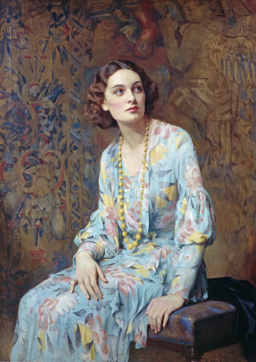 Retrato de uma senhora (óleo sobre tela) de Albert Henry Collings