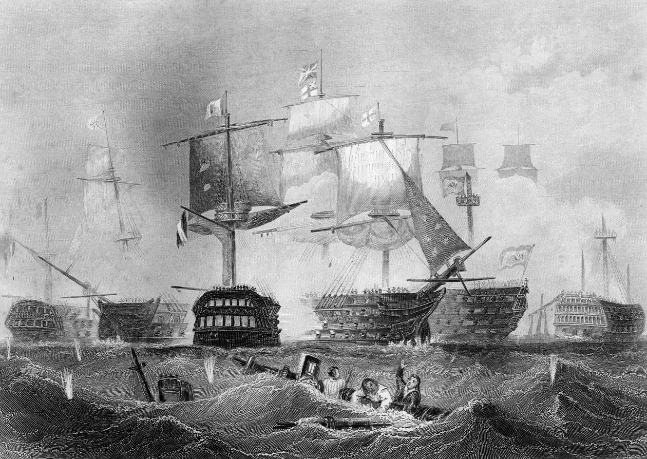 A Batalha de Trafalgar, 21 de outubro de 1805 c1857. de Albert Henry Payne