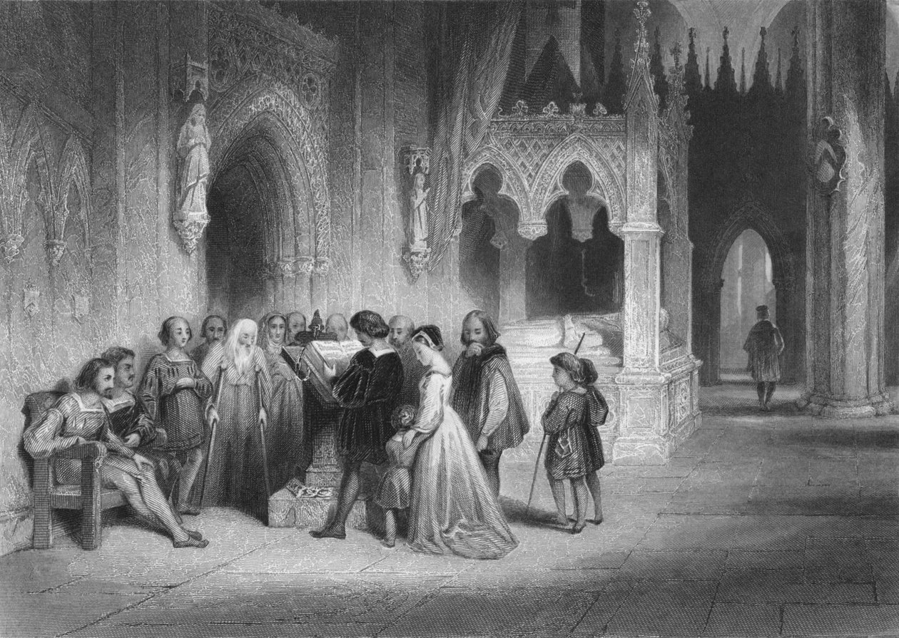 A primeira leitura da Bíblia em inglês, 1845 de Albert Henry Payne
