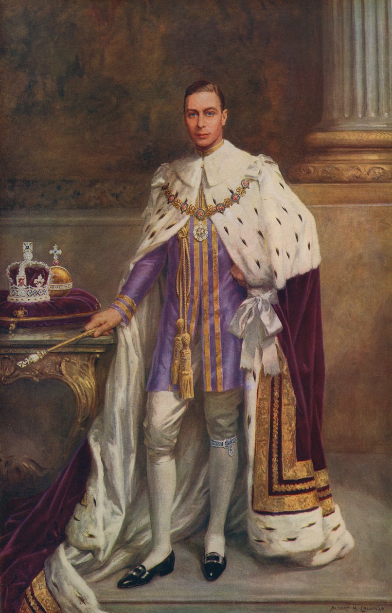Rei George VI em vestes de coroação em 1936 de Albert Henry after Collings