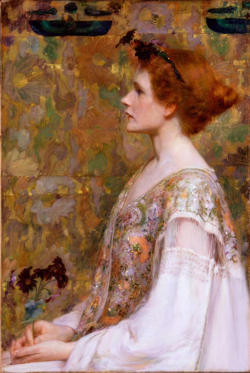 Mulher de cabelo ruivo de Albert Herter