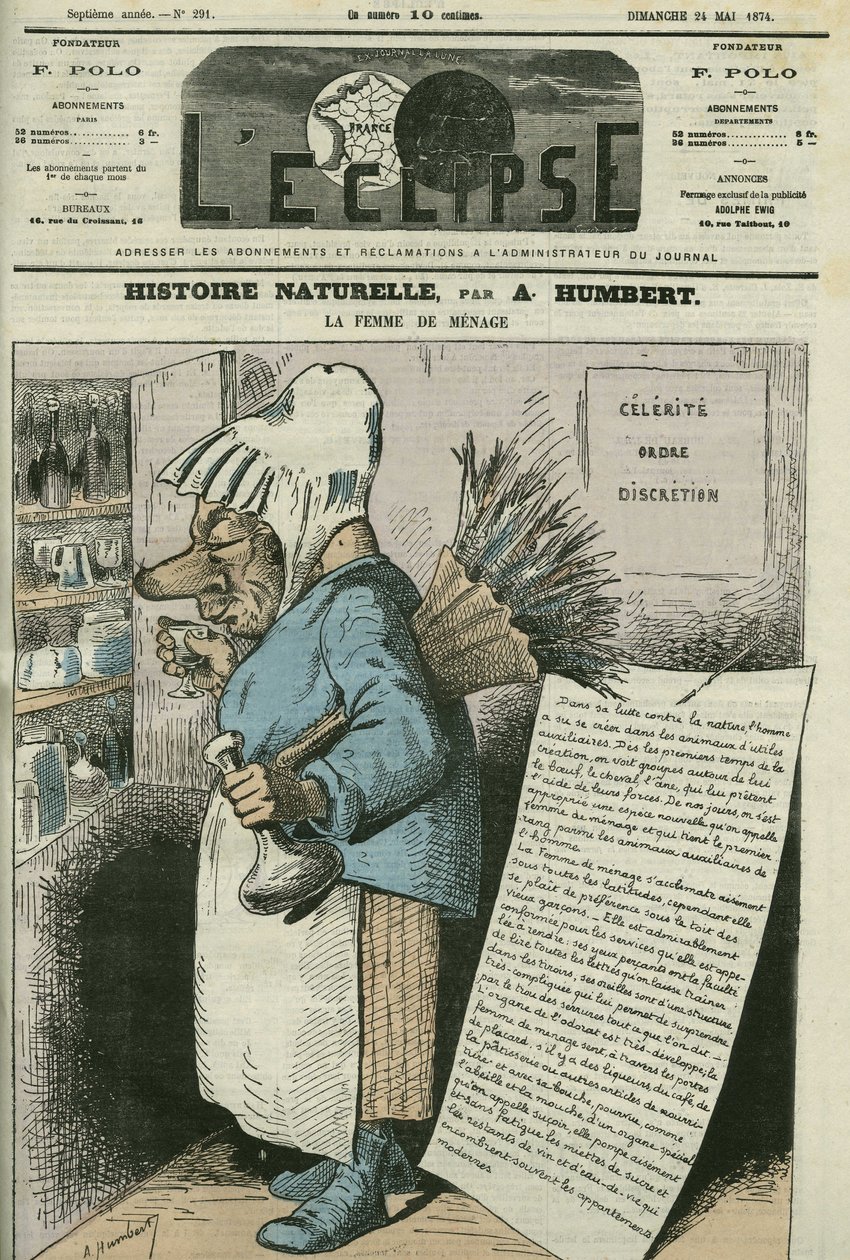 Desenho animado de "A Dona de Casa, História Natural". Capa em "L