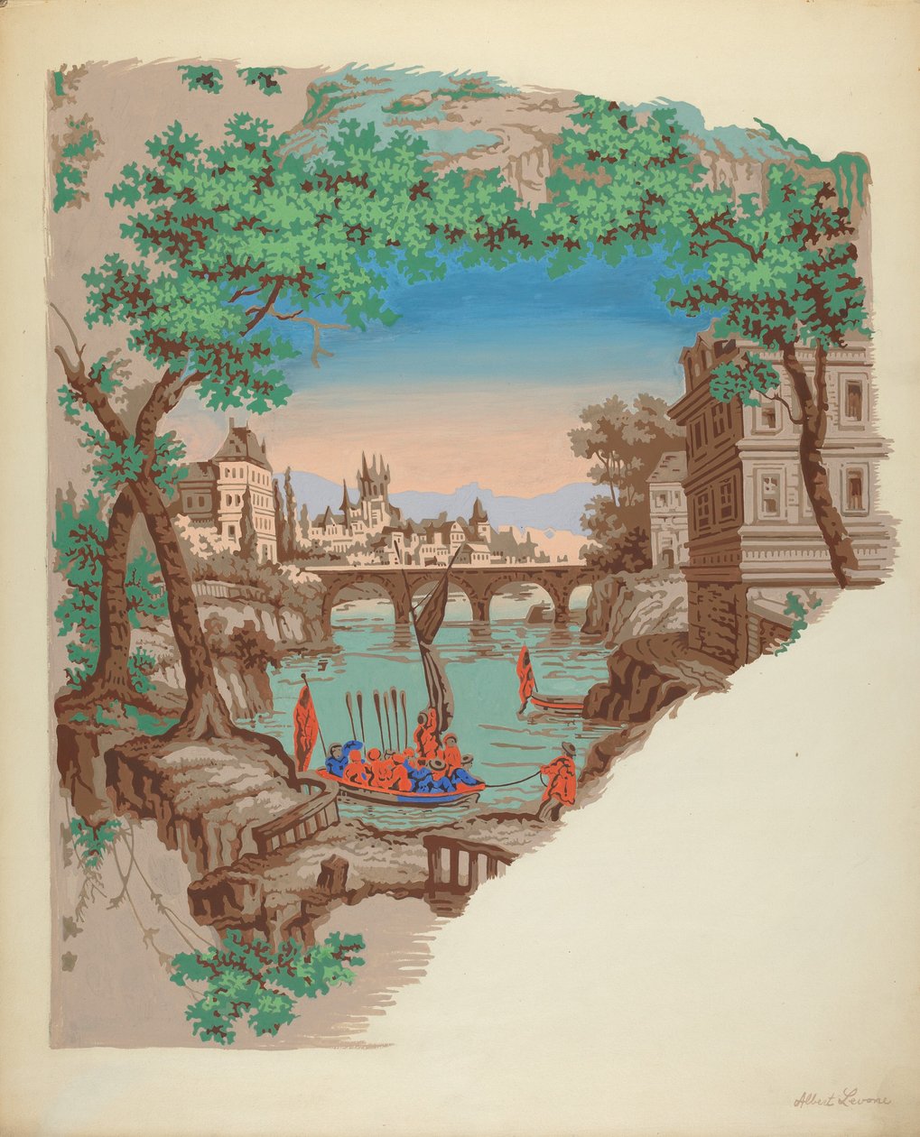 Papel de parede, c. 1936. de Albert J. Levone