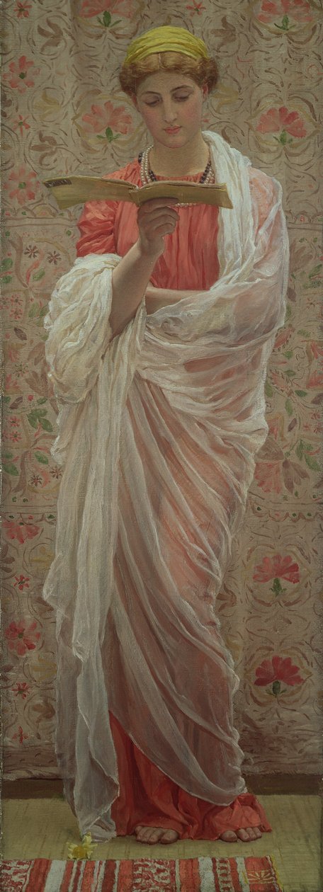 Um leitor, c.1877 (óleo sobre tela) de Albert Joseph Moore