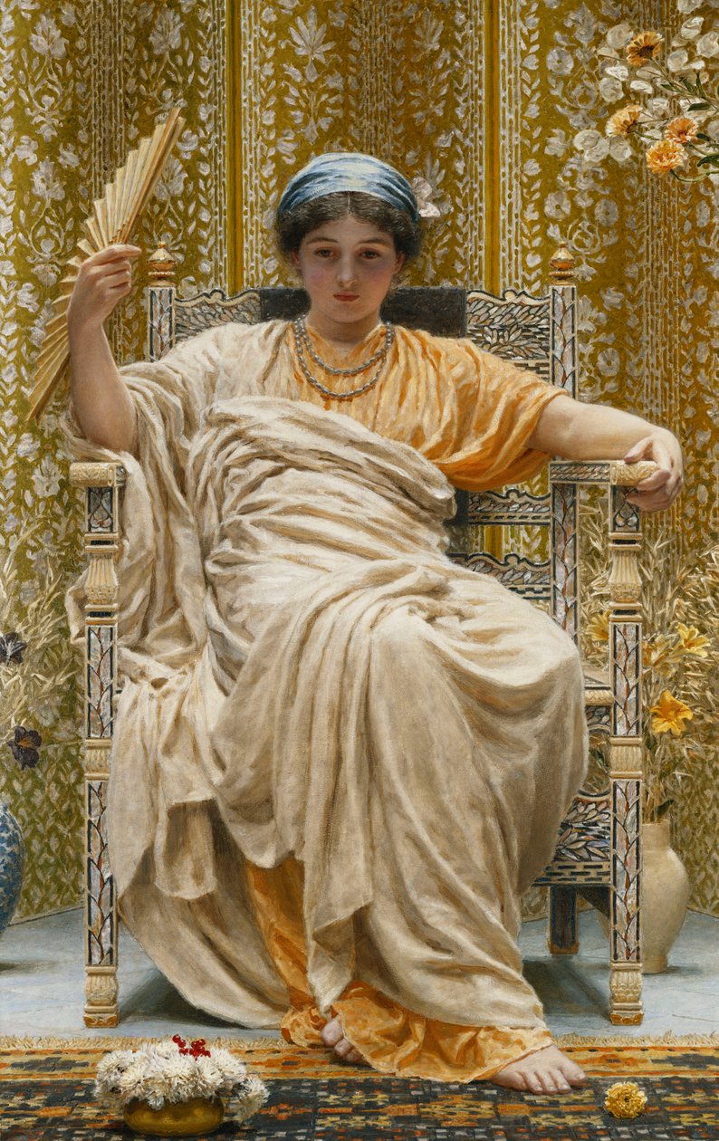 Revery - Um olhar de tristeza em um rosto repousante - Ela não se importa - Uma coisa hereditária na corrida, não é percebida e se repetirá "até a morte, seu sorriso deve ser o lugar onde agora se sai, de Albert Joseph Moore
