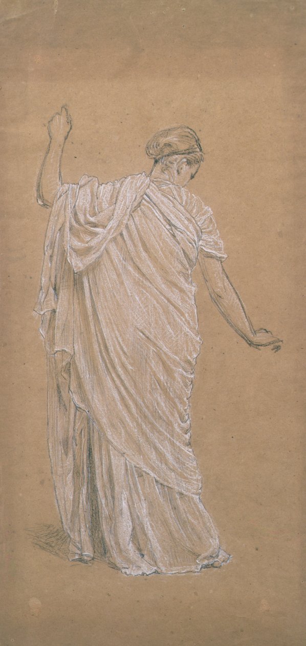 Estudo para um jardim (giz em papel matizado) de Albert Joseph Moore