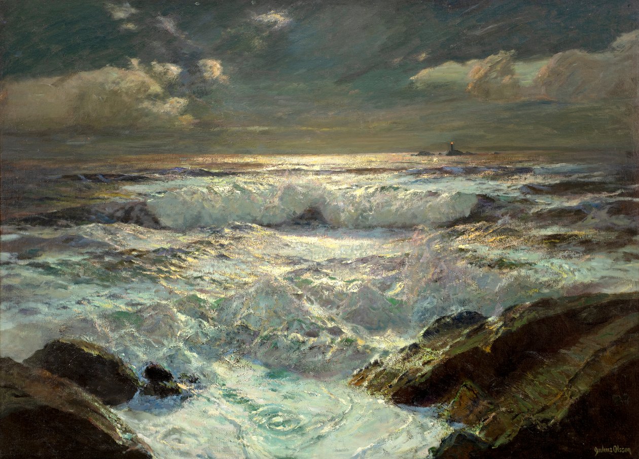 A luz dos navios de guerra (óleo sobre tela) de Albert Julius Olsson