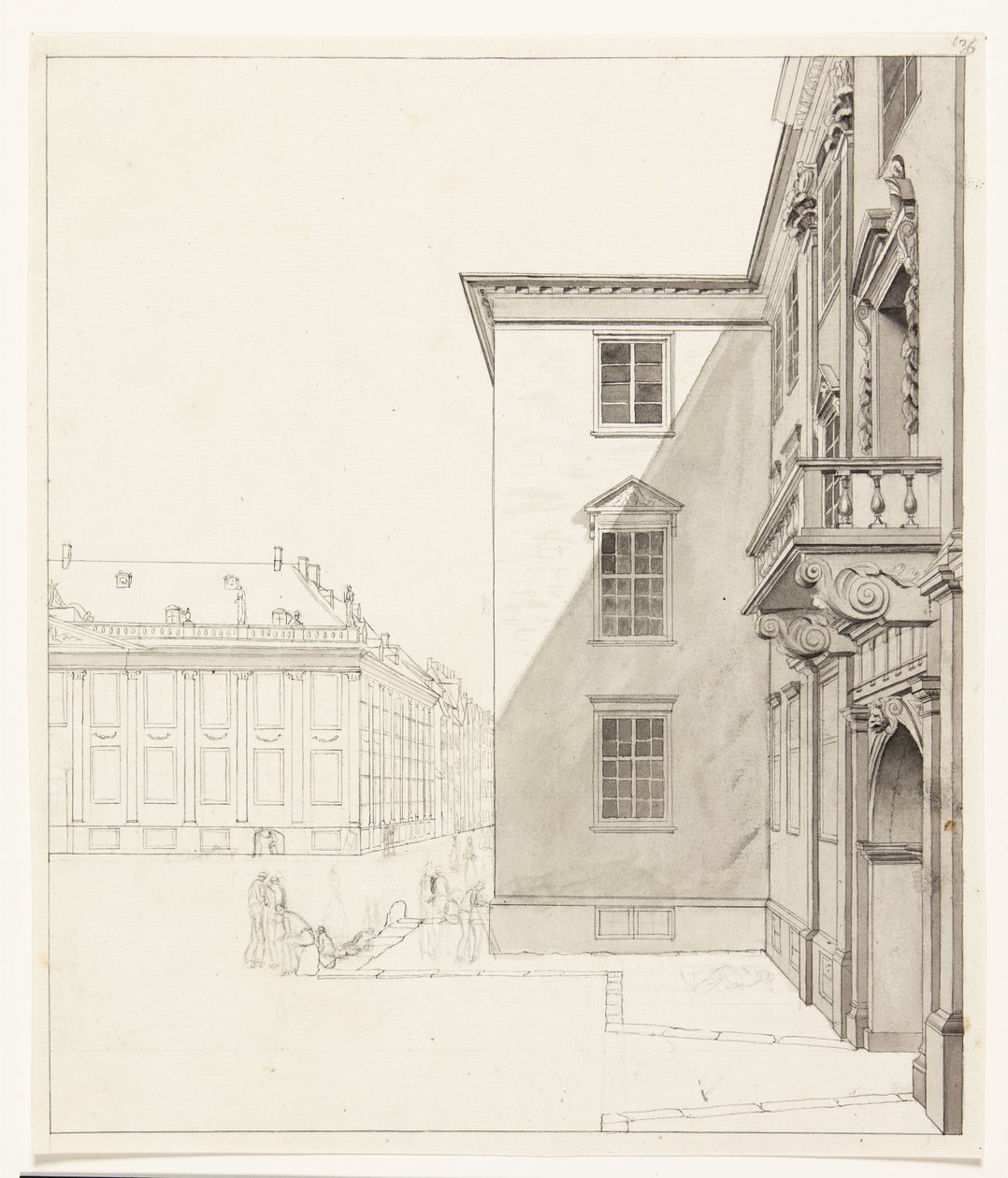 Kongens Nytorv. Parte da mansão de Charlottenborg e Thott de Albert Küchler