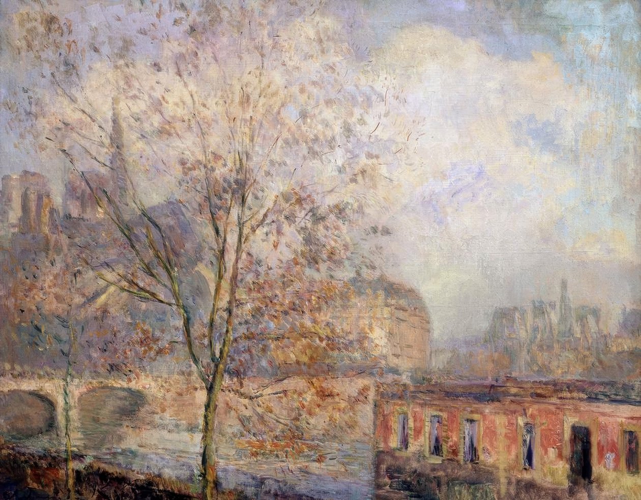 NOSSA SENHORA DE PARIS NO OUTONO - SÉCULO XIX - XX - IMPRESSIONISMO FRANCÊS de Albert Lebourg