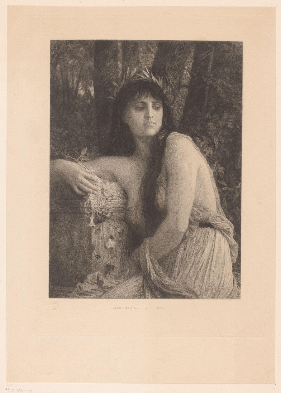 Mulher com coroa de louros, possivelmente uma musa de Albert Ludovic Paul Emile Antony Duvivier