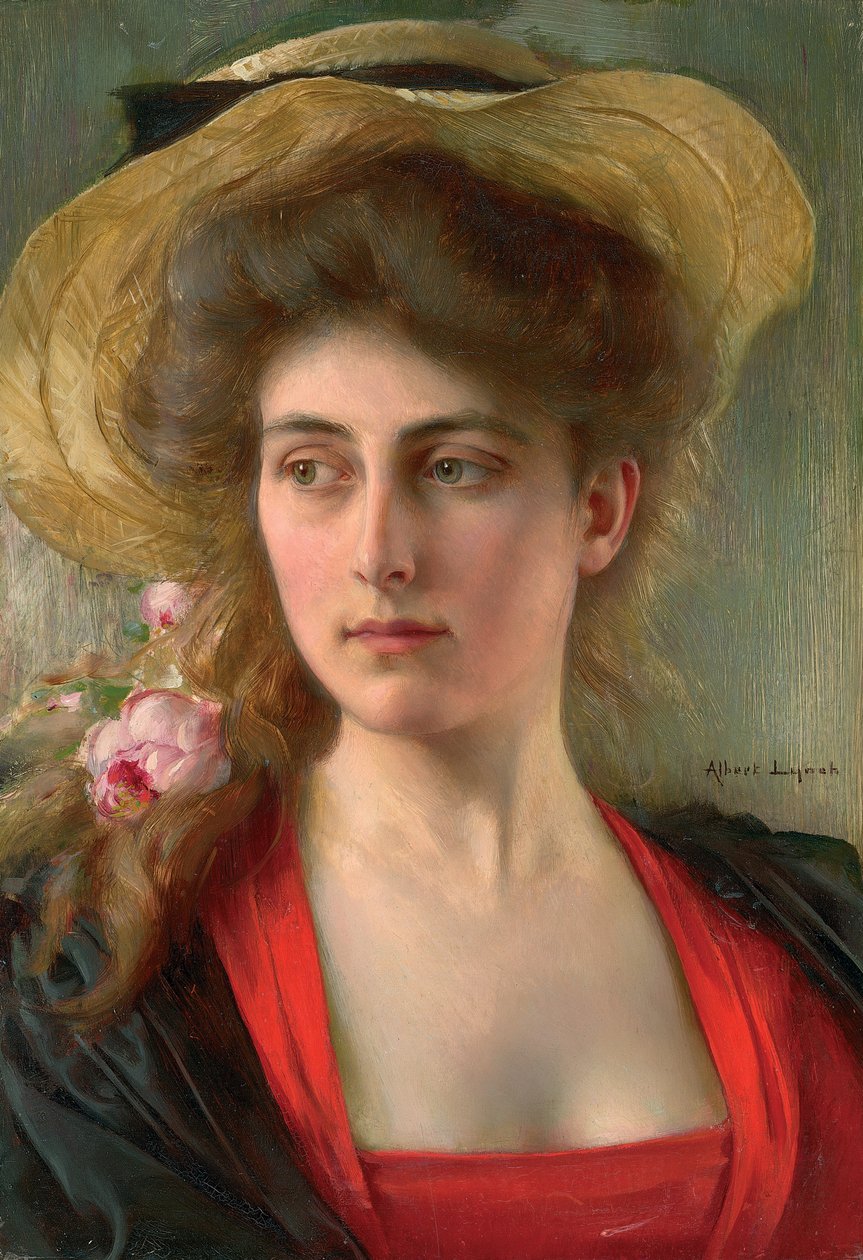 Elegante (óleo no painel) de Albert Lynch