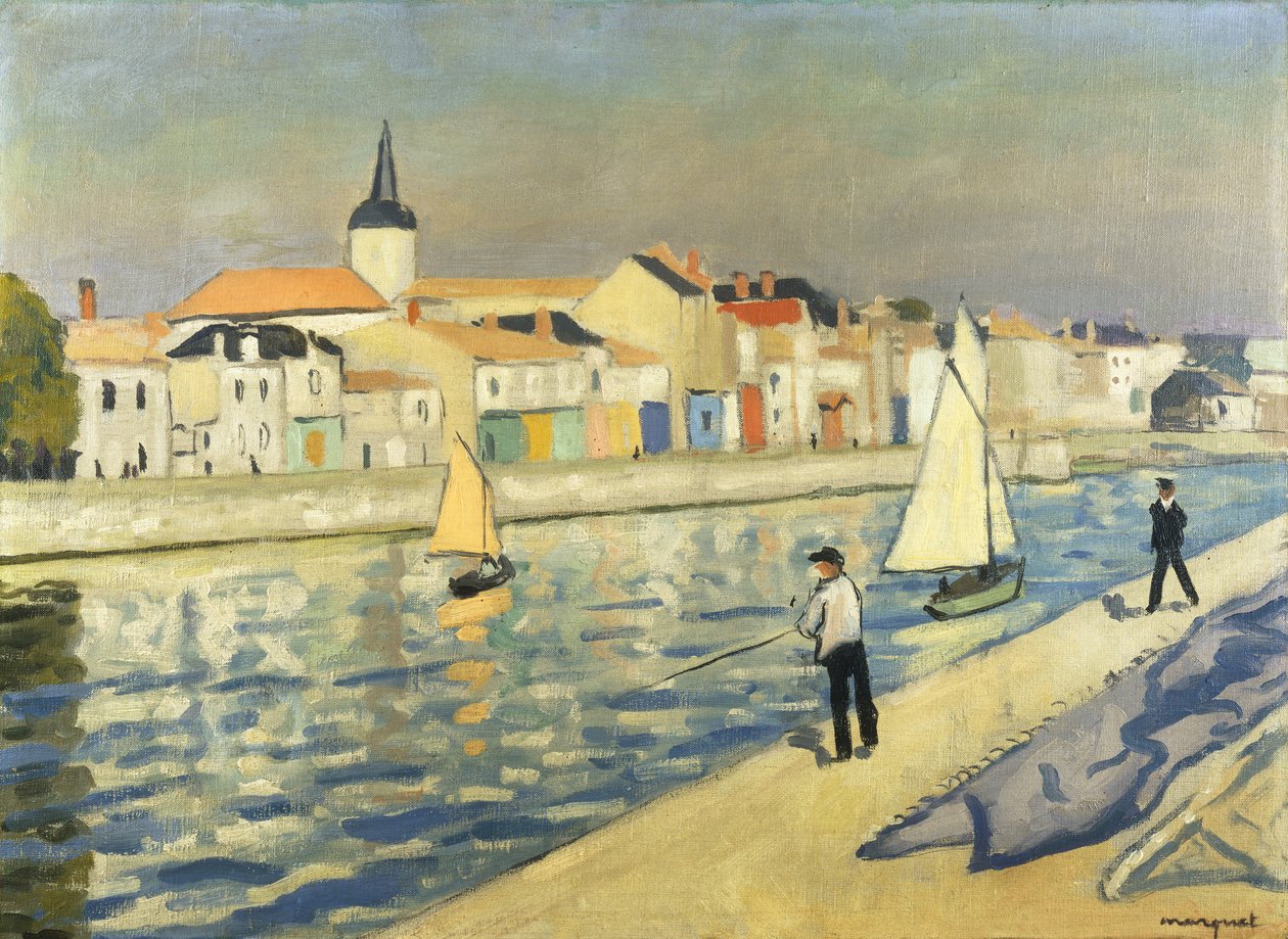 Pescadores em Chaume; Pecheurs a la Ligne la Chaume de Albert Marquet