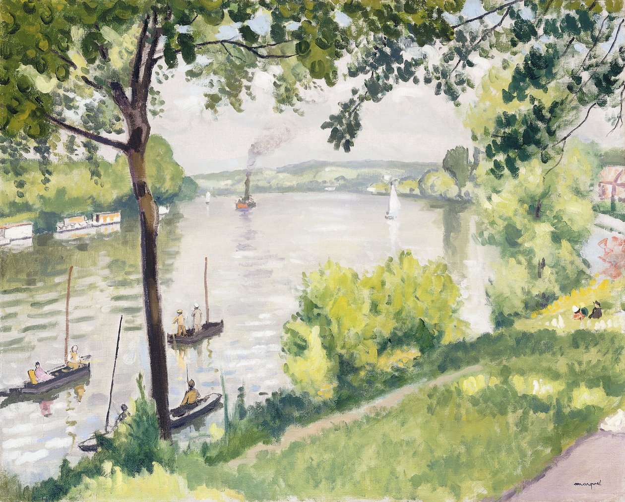 Banco em Triel (The Tug); Berge a Triel (Le Remorqueur) de Albert Marquet