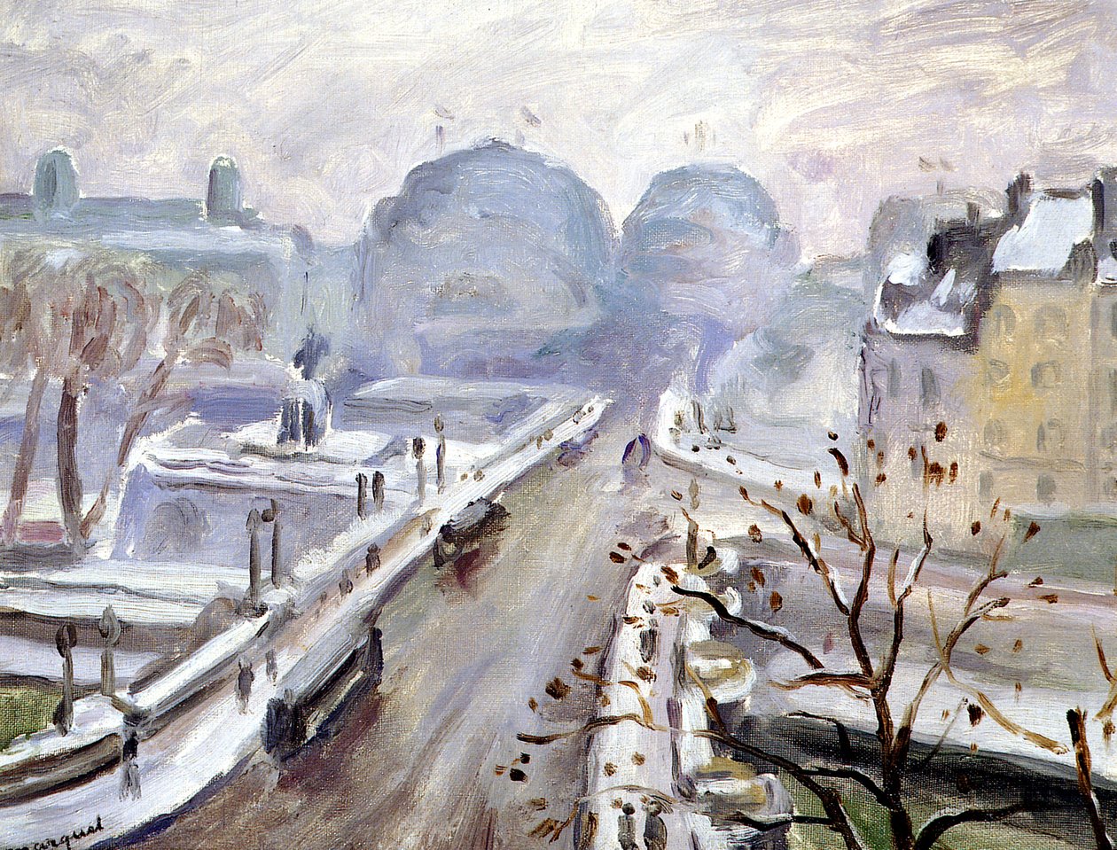 Francês: Pont Neuf sob a neve de Albert Marquet