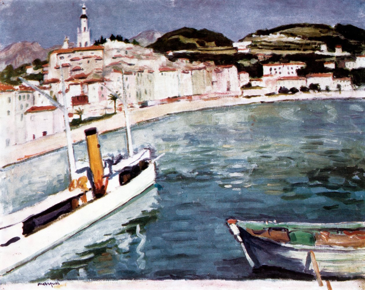 Porto em Menton, 1905 de Albert Marquet