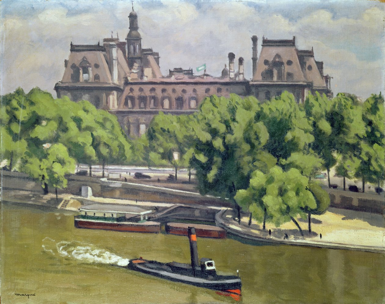 O Hotel de Ville and the Seine, Paris de Albert Marquet