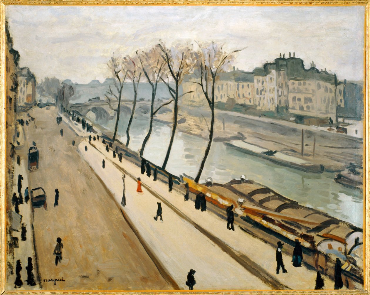 La Seine vu du quai des Grands Augustins - O rio Sena ... (pintura sobre tela) de Albert Marquet