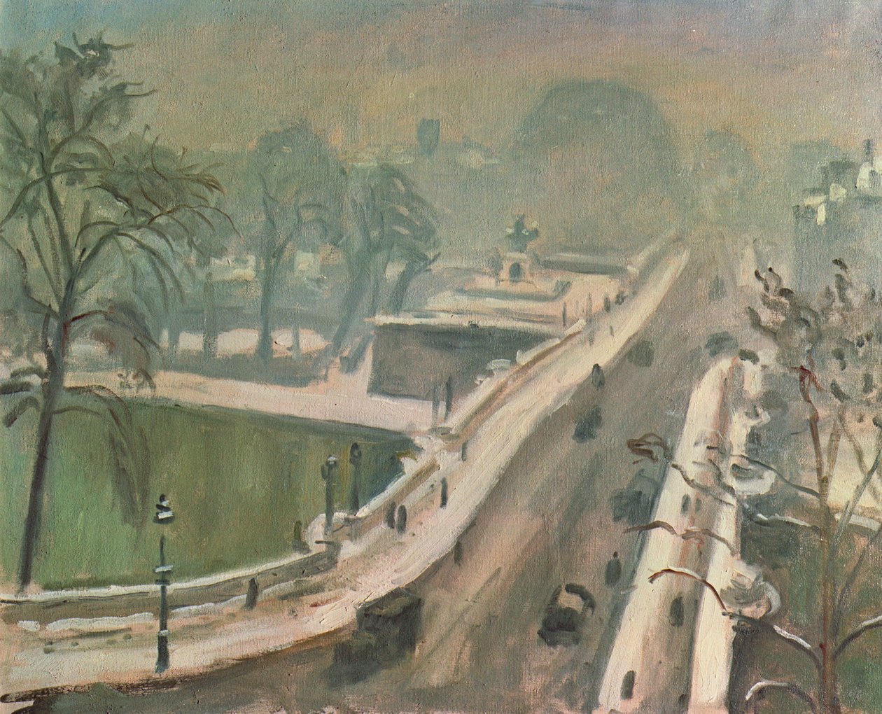 Le Pont Neuf e o Vert Galant na neve de Albert Marquet
