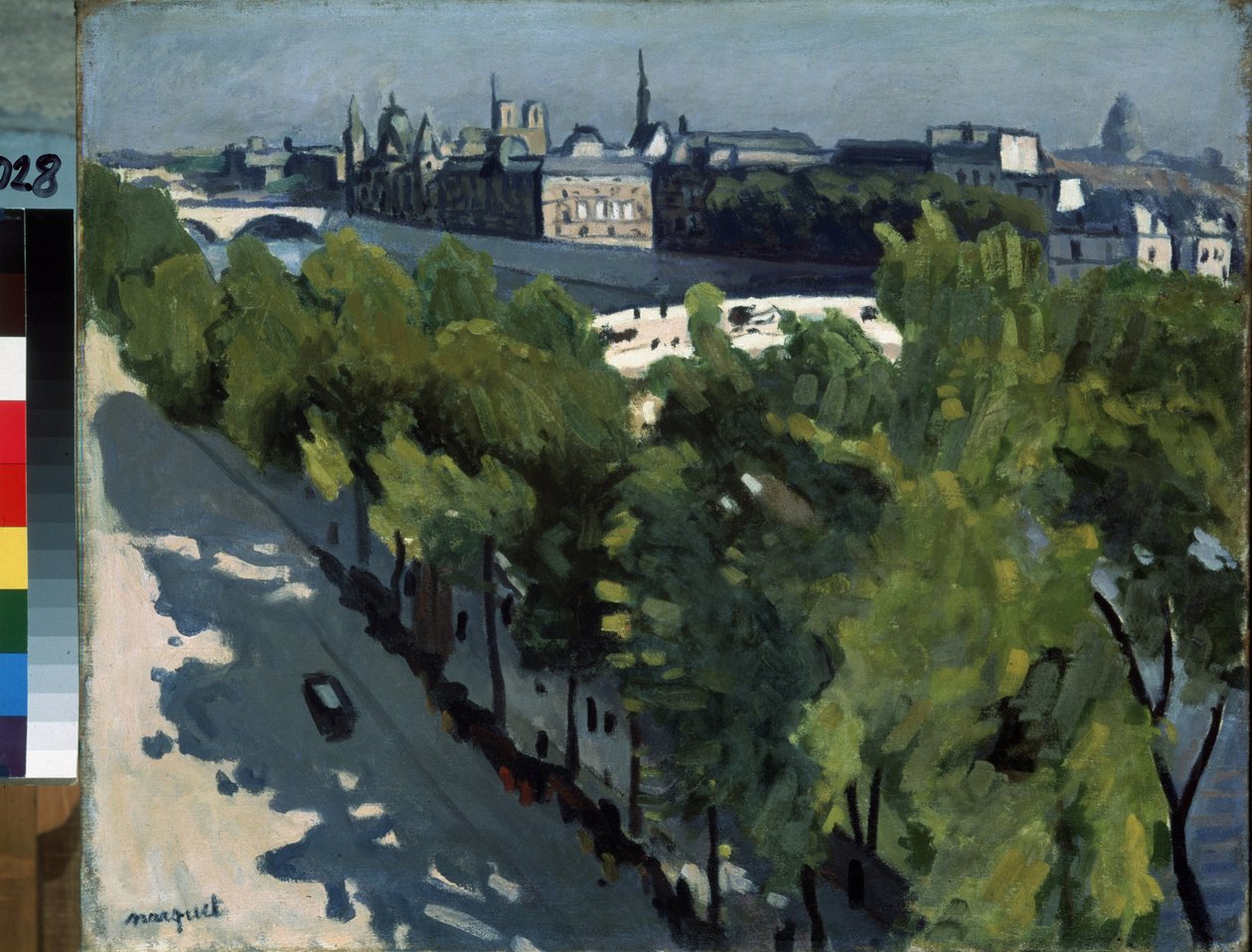 "The Quai du Louvre and the Pont Neuf in Paris" A Ile de la Cite e os cais do Sena. Pintura de Pierre-Albert (Albert) Marquet (1875-1947) 1906. Óleo sobre tela. Museu Hermitage, São Petersburgo (São Petersburgo) de Albert Marquet