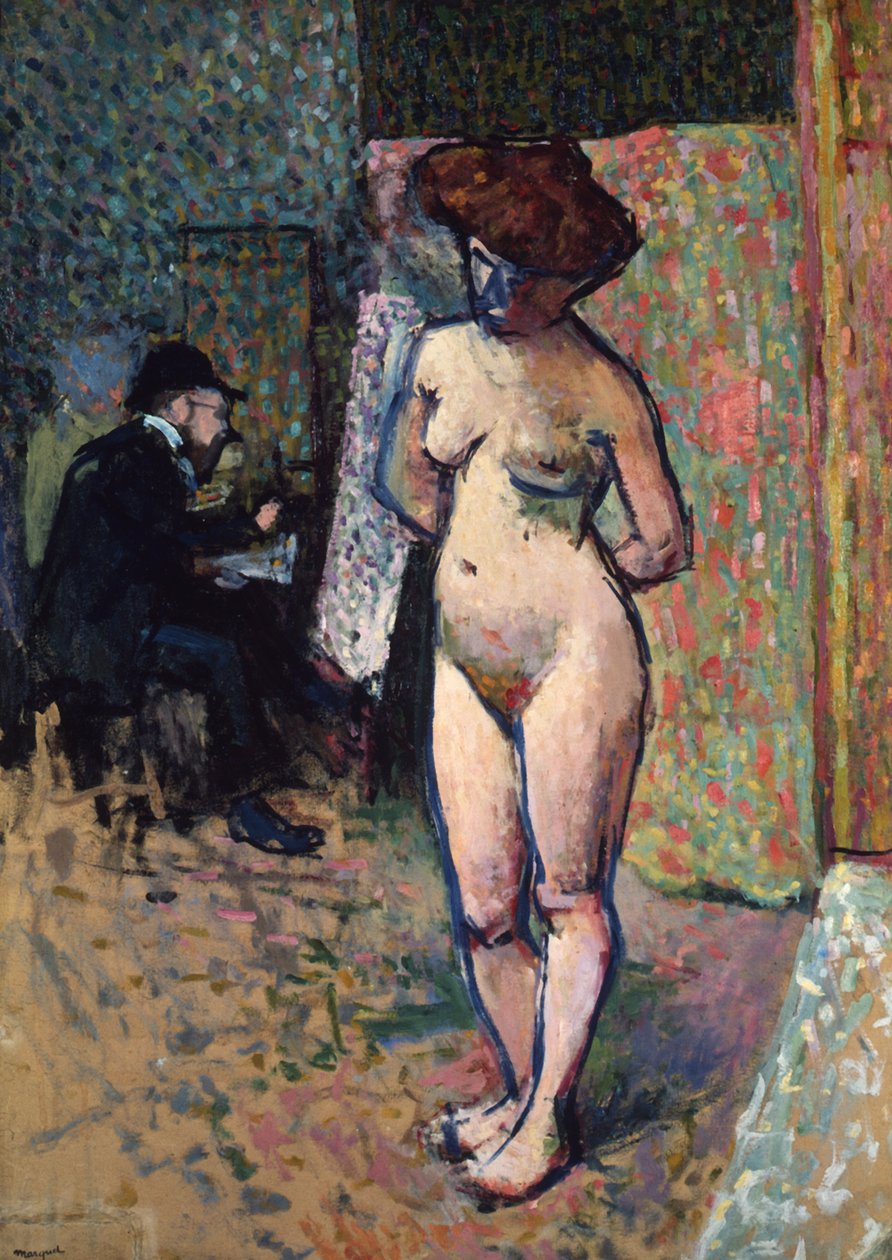 Pintura de Matisse no estúdio de Manguin, 1904-1905 de Albert Marquet