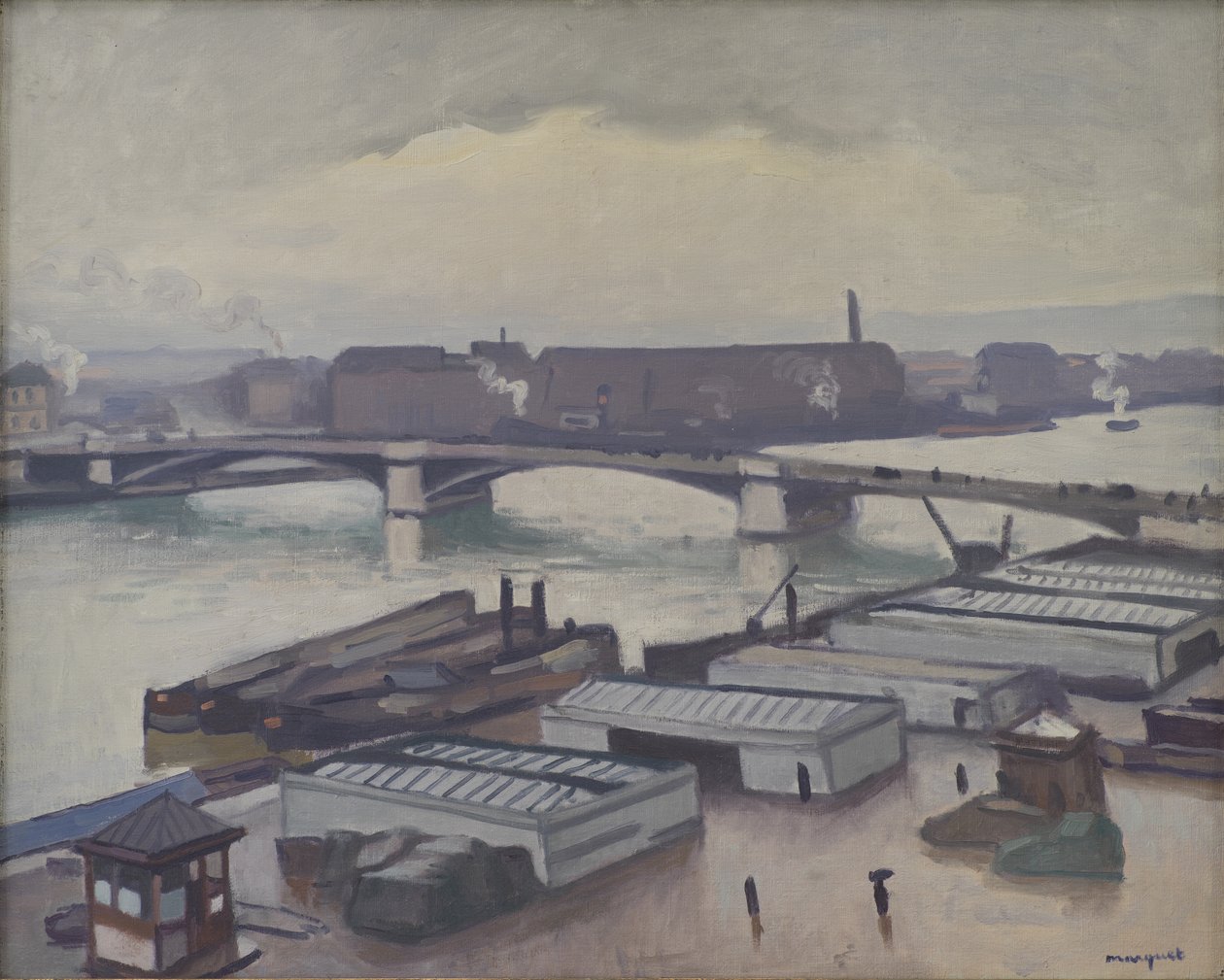 Quai de Paris em Rouen. Tempo chuvoso de Albert Marquet
